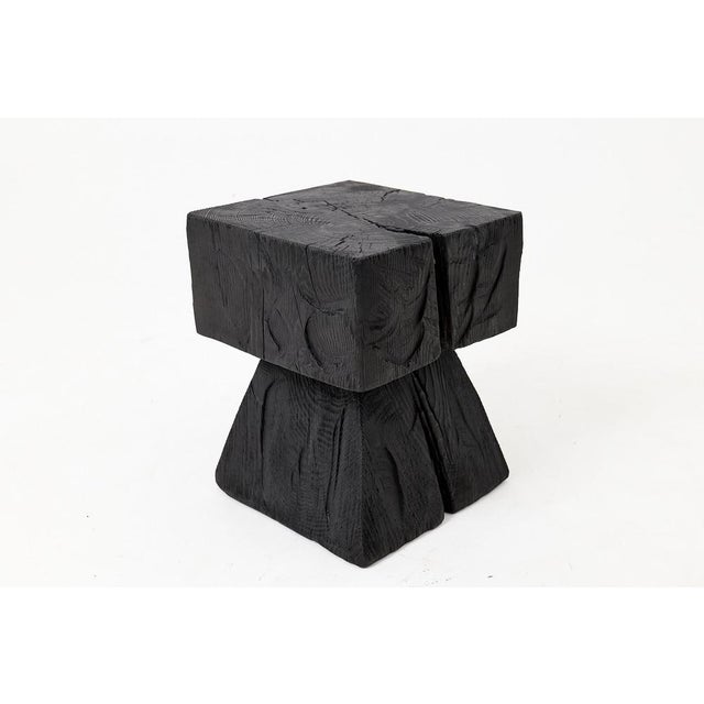 Contemporary Sculptural Hardwood Side Table by Logniture For Sale - Image 3 of 10