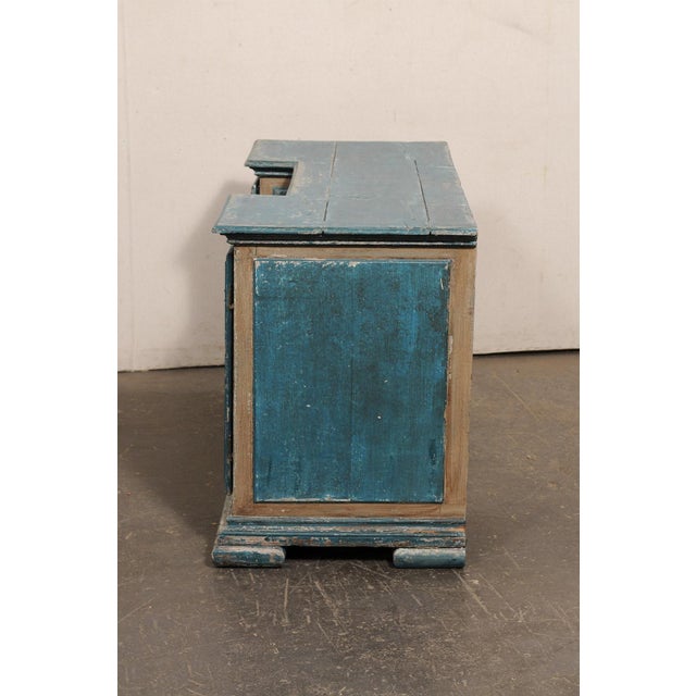 Cerulean 19th Centruy Italian Reverse Breakfront Credenza For Sale - Image 8 of 12