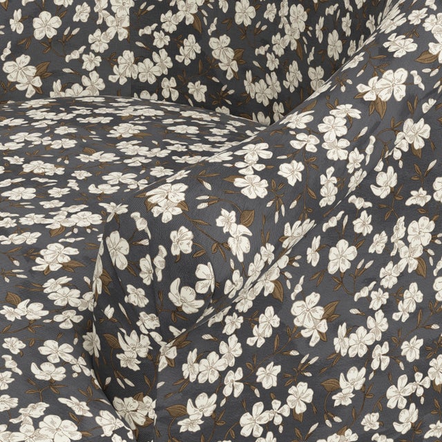 Textile Stoffer Home x Cloth & Company Marie Bun Foot Chair in Dogwood Floral Ink For Sale - Image 7 of 9