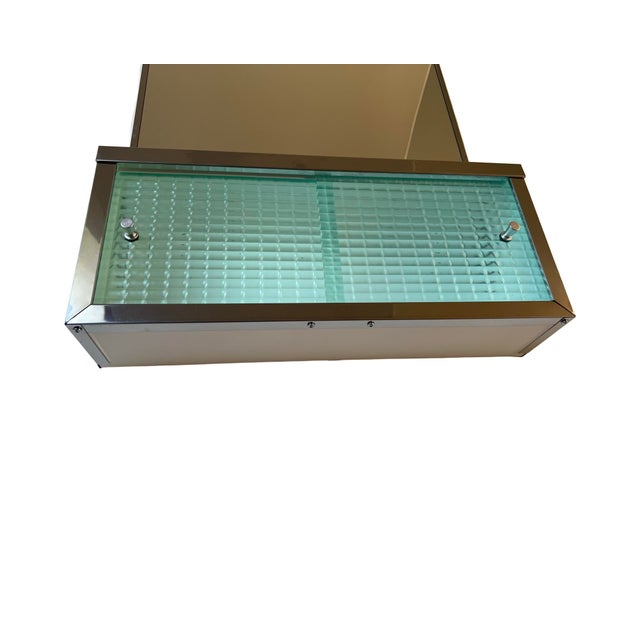 Metal Vintage Mid Century Modern 1950s Metal Medicine Cabinet Bathroom Vanity Restored For Sale - Image 7 of 11