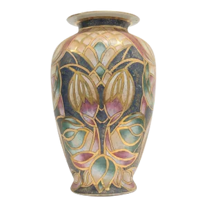 Vintage 1960s Gold Painted Floor Vase