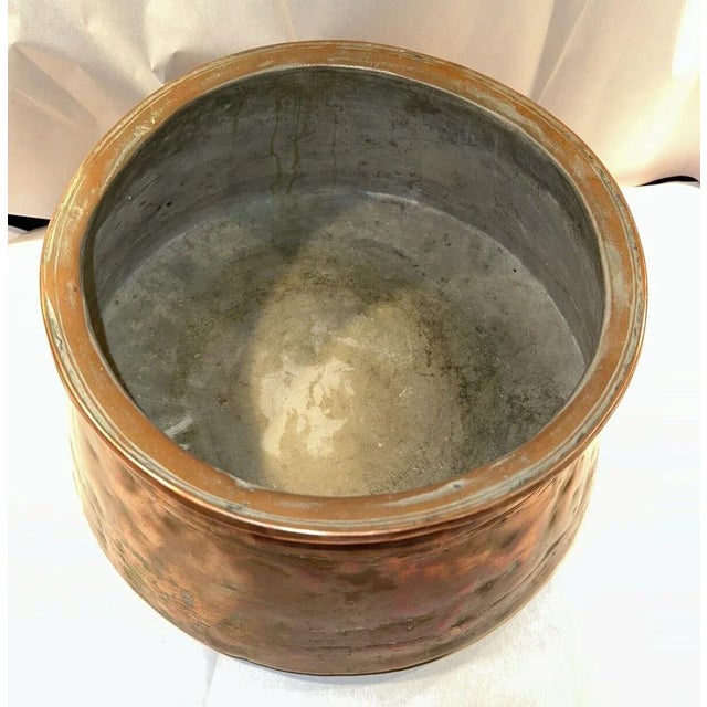 Large Antique Copper Deghra Cooking Pot From India For Sale - Image 9 of 10