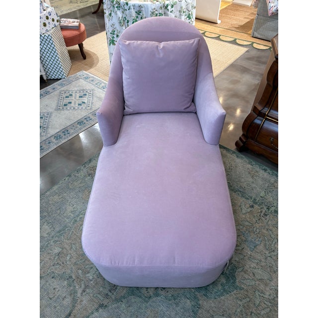 Velvet Chaise in Lavender For Sale - Image 12 of 12