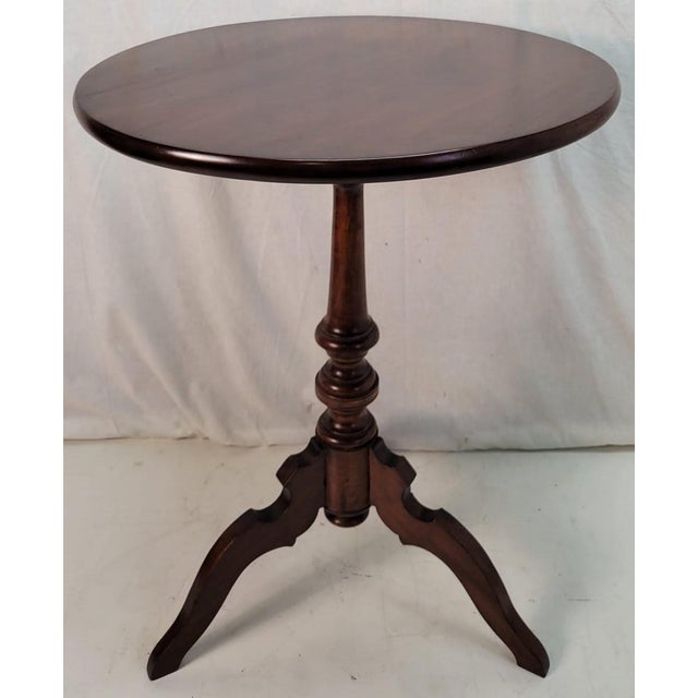 Victorian 19th Century Victorian American Solid Walnut Tilt Top Side Table For Sale - Image 3 of 11