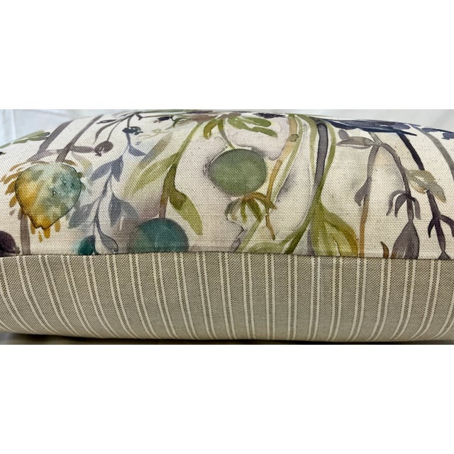 20" Square Decorative Throw Pillow Decorated With a Muted Purple & Tan Water Color Look Floral Pattern - Made in the U K For Sale - Image 10 of 12