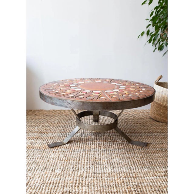 Brown Ceramic Coffee Table by Raymond Corroyez, 1960s For Sale - Image 8 of 8