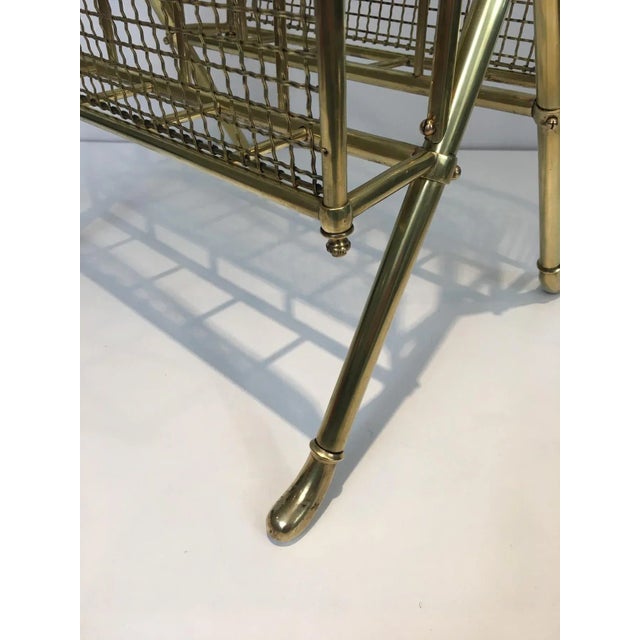 1920s Maison Jansen, Neoclassical Brass Magazine Rack, French, circa 1940 For Sale - Image 5 of 13
