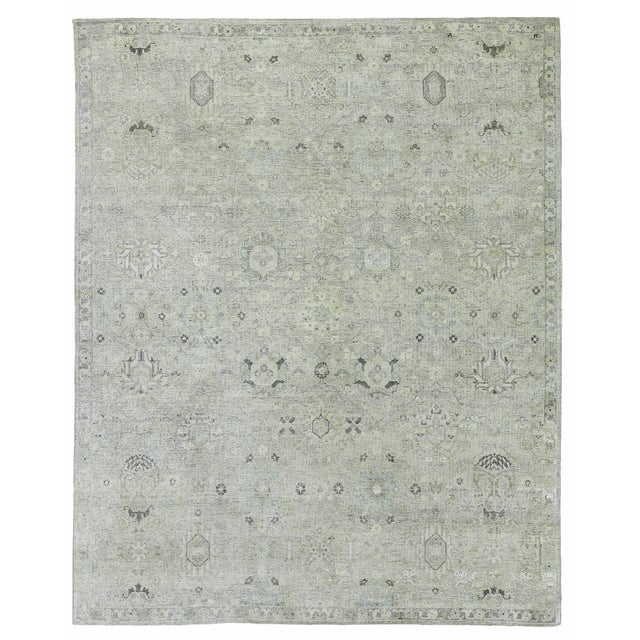 Textile Rugs Evie Hand Knotted Wool Gray & Beige - 10'x14' For Sale - Image 7 of 7