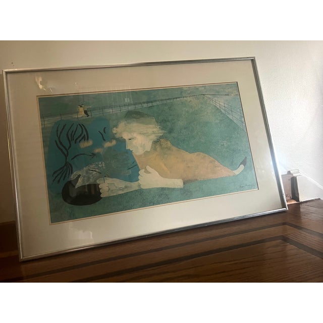 Metal Vintage 1970s Ben Shahn “Spring” Art Print in Silver Frame For Sale - Image 7 of 16