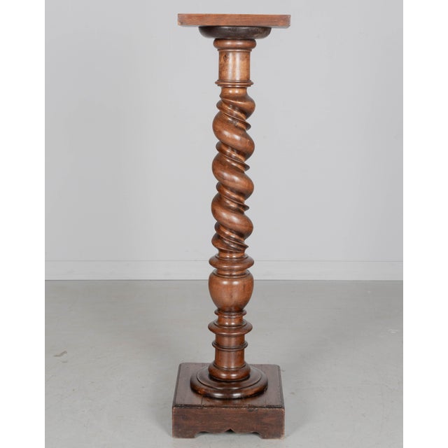 19th Century French Louis XIII Revival Barley Twist Column Pedestal For Sale - Image 4 of 13