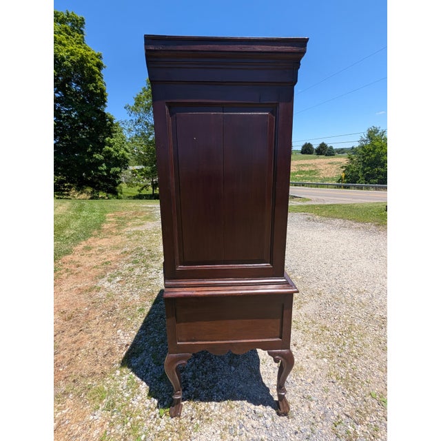 Antique American Georgian New England Style 2 Piece Solid Cherry Highboy Chest On Chest Late 1800s Era An antique American...
