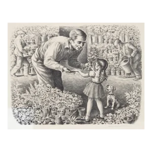 Flower Stand, Lionel S. Reiss, Lithograph