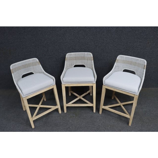 Set of 3 Essentials for Living Woven Counter Stools For Sale In Philadelphia - Image 6 of 13