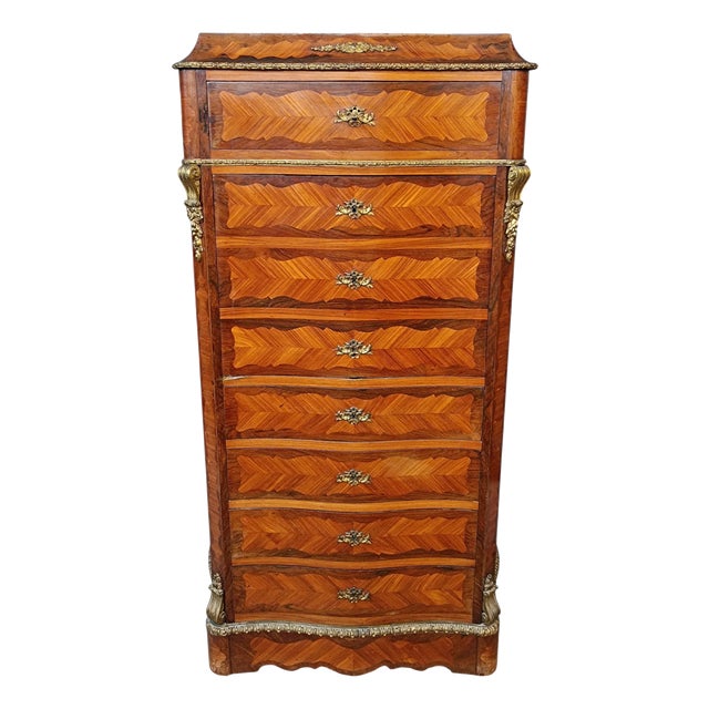 Louis XV Rococo Napoleon III French Commode, Semaniere with Secretary, 1930s For Sale