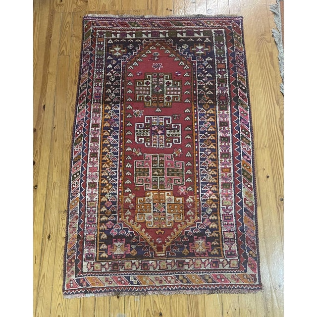 Blue Vintage Middle Eastern Rug For Sale - Image 8 of 8
