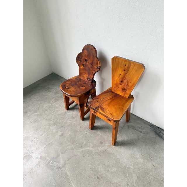1950s Brutalist Savoyard Pine Chairs, 1950s, Set of 2 For Sale - Image 5 of 18
