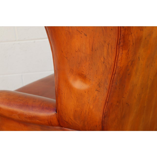 Vintage Chesterfield Tufted Leather Wingback Chair | English Library Style, 1960s For Sale - Image 10 of 18