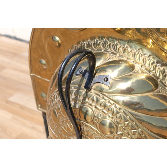 Mid 19th Century 19th Century Dutch Brass & Wrought Iron Curfew Fireplace Hood | Antique Hearth Canopy | Hand-Forged Fire Screen For Sale - Image 5 of 18
