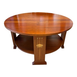 Stickley Harvey Ellis Coffee Table With Viking Ship Inlay For Sale