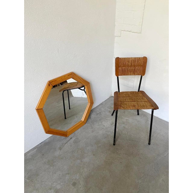 Hexagonal Pine Mirror, 1980s For Sale - Image 4 of 18
