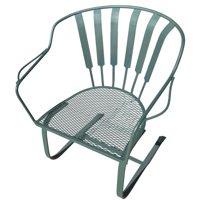 Mid-Century Modern Wrought Iron Pinecrest Bouncer Patio Chairs - A Pair For Sale - Image 14 of 14