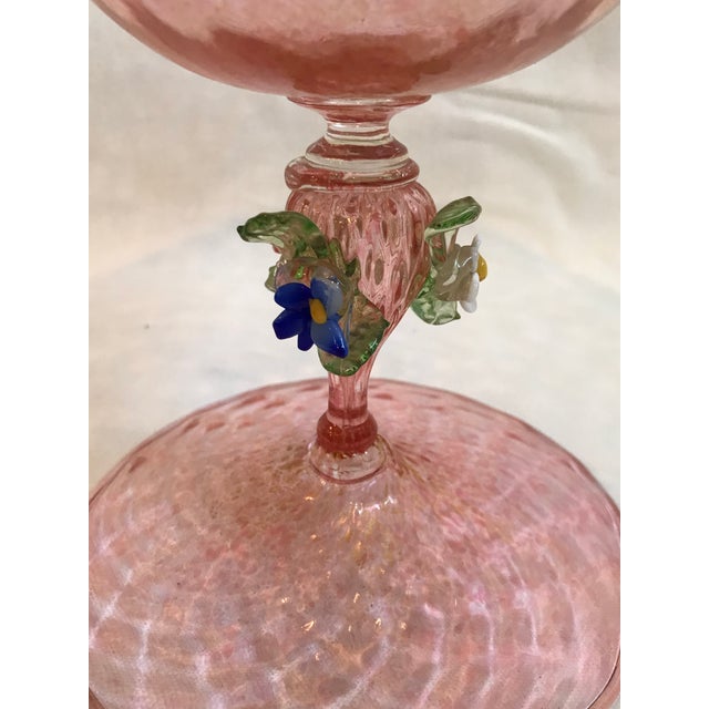 Early 19th Century 19th Century Hand Blown Pink Venetian Tazza For Sale - Image 5 of 12