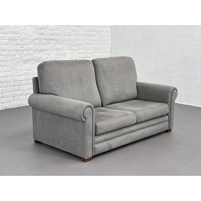Two-Seater Sofa wit Lounge Chair in Gray Fabric, Set of 2 For Sale - Image 14 of 14