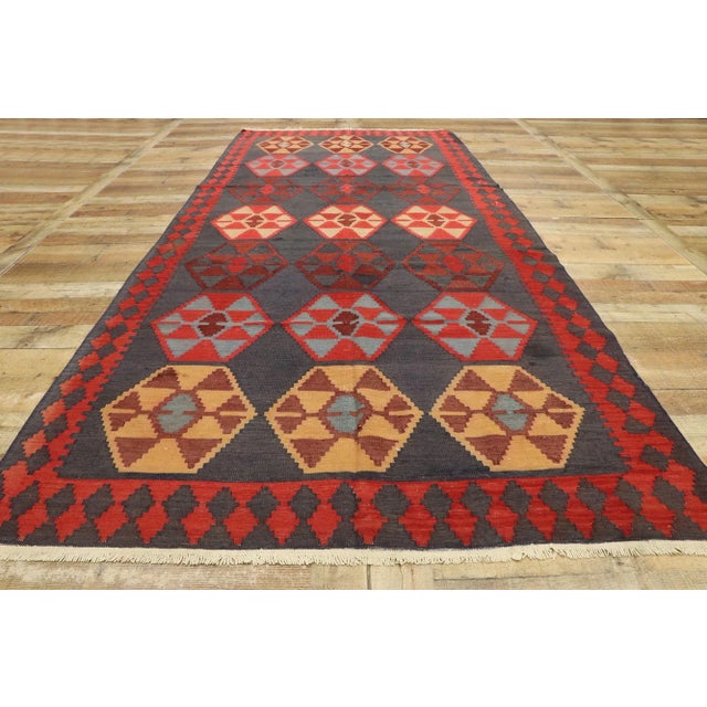 Vintage Persian Shiraz Kilim Rug - 04'06 X 10'06 For Sale In Dallas - Image 6 of 8