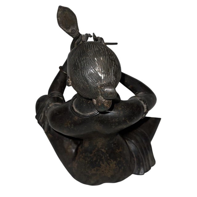 Mid 20th Century Attributed Pierre Chenet Bronze Sculpture“Femme Au Miroir” Woman Applying Makeup For Sale In Los Angeles - Image 6 of 7