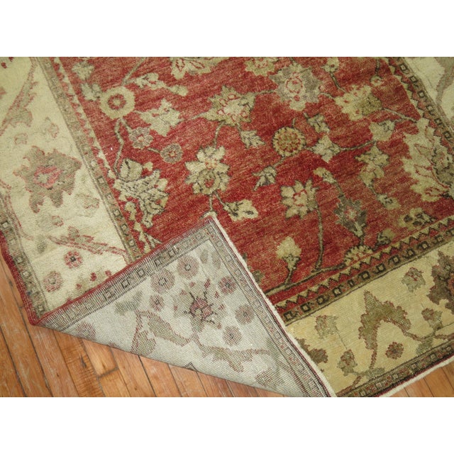 Early 20th Century Zabihi Collection Crimson Red Turkish Oushak Carpet - 5'3" x 9'11" For Sale - Image 10 of 12