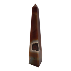 Polished Carnelian Druzy Agate Crystal Healing Obelisk Tower 8 3/4"