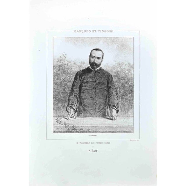 Paul Gavarni, A. Karr, Original Lithograph, 1850s For Sale