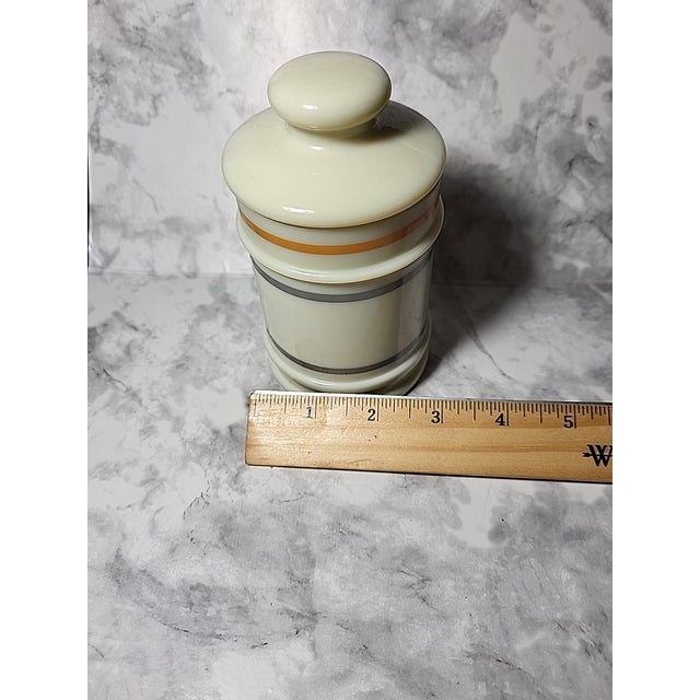Off-white Antique Custard Glass Apothecary Jar Darvon Compound 65 Medicine Poison Pharmacy For Sale - Image 8 of 11