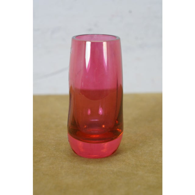 Mid 20th Century Johansfors Swedish Bohemian Cranberry Glass Lily of the Valley Bud Vase For Sale - Image 6 of 12