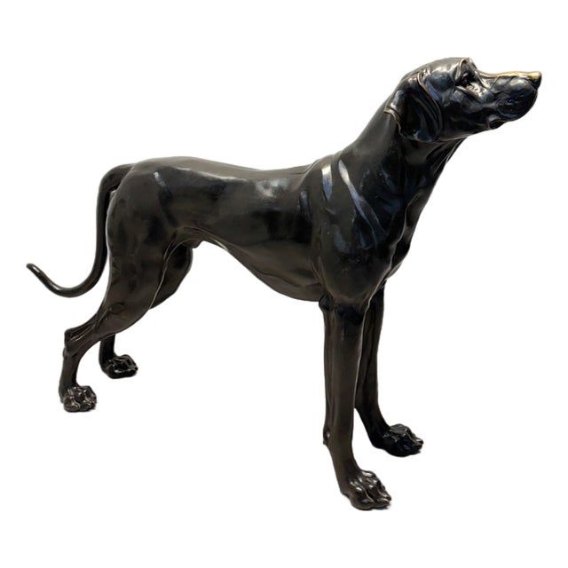 Statue of Hunting Dog in Bronze For Sale