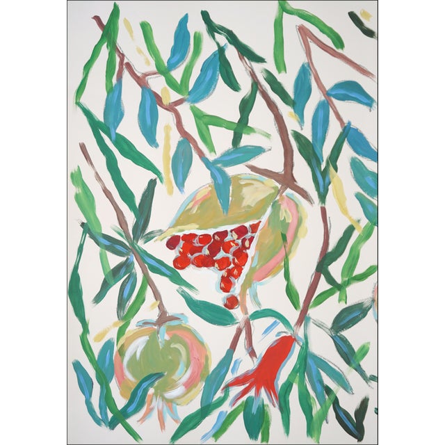 2026, Large Botanic Diptych, Ripe Pomegranates Diptych, Acrylic Paint on Watercolor Paper by Romina Milano For Sale - Image 4 of 9