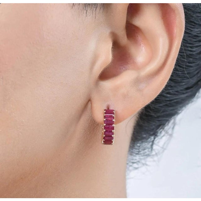 3.33 ct Natural ruby earring in 14k gold For Sale - Image 18 of 18