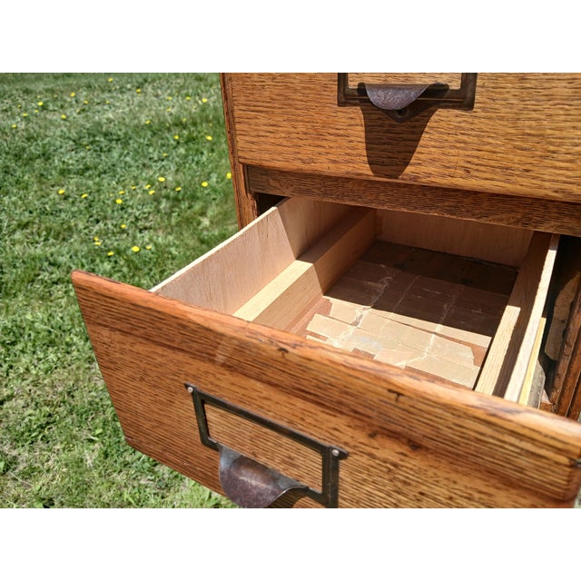 Antique Oak 10 Drawer File or Storage Cabinet 1920s For Sale - Image 14 of 17