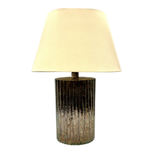 McGuire Robert Kuo Fluted Flask Table Lamp (Ml-1016) - Copper Base With Linen Shade