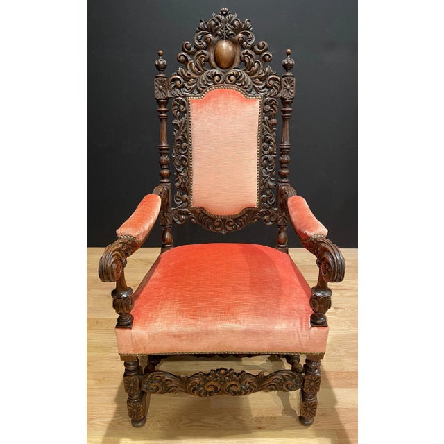 Baroque Antique Pair of Carved French Baroque Armchairs For Sale - Image 3 of 7