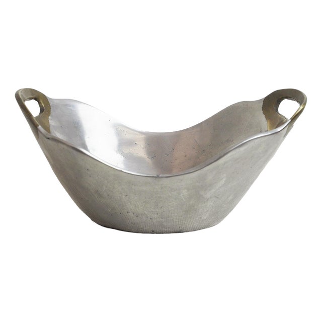 Spanish Brutalist Aluminum Brass Ardisur Bowl, 1970s For Sale