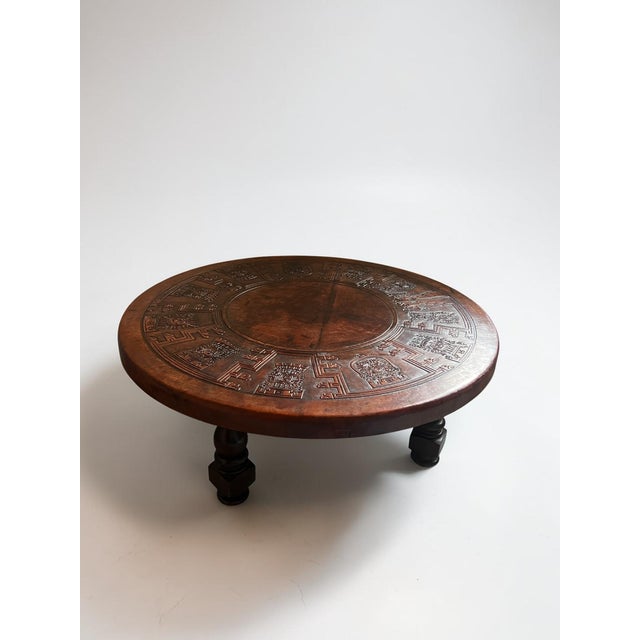 Leather and Wood Coffee Table by Angel Pazmiño, Ecuador, 1960s For Sale - Image 16 of 16