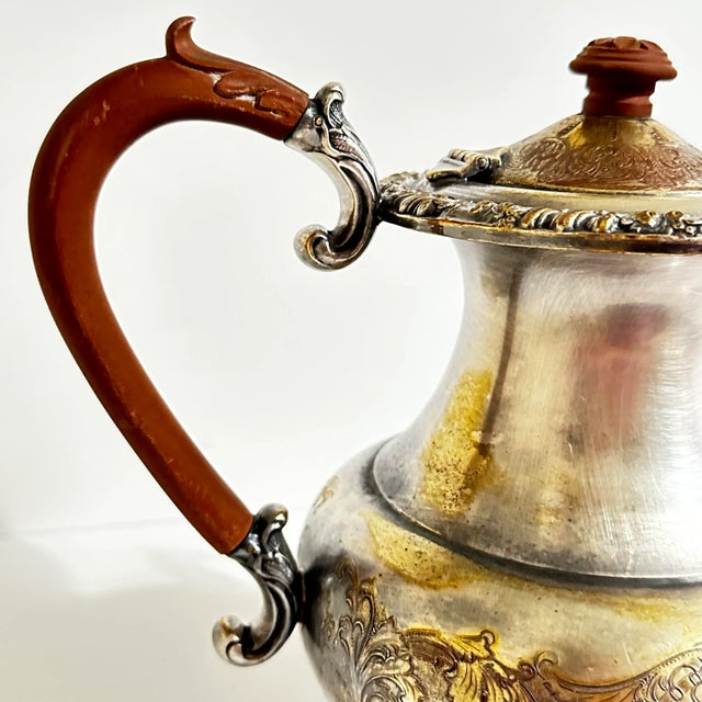 Silver Vintage 1900s Sheffield Reproductions Silver Plate on Copper Teapot For Sale - Image 8 of 12