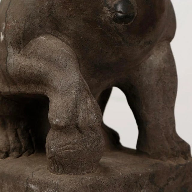 2000 - 2009 Bluestone MenDun Lion Statues - a Pair For Sale - Image 5 of 8