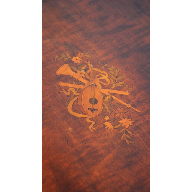 Antique Edwardian Inlaid Mahogany Kidney-Shaped Side Table, 1900 For Sale - Image 9 of 16