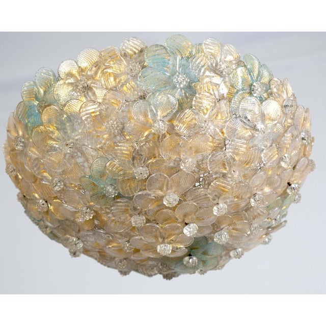 1950s Murano Glass Flowers Basket Ceiling Lights from Barovier, 1950, Set of 2 For Sale - Image 5 of 13
