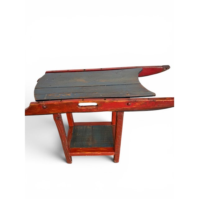 American Vintage Ski-Inspired Serving Trolley/ Alpine Sled Bar Cart For Sale - Image 3 of 9