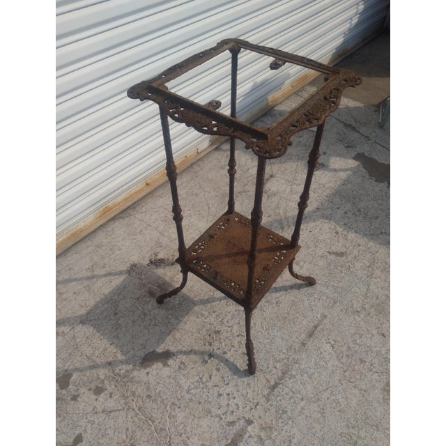 Late 19th Century French Wrought Iron Marble Top Pedestal Stand For Sale In Houston - Image 6 of 8