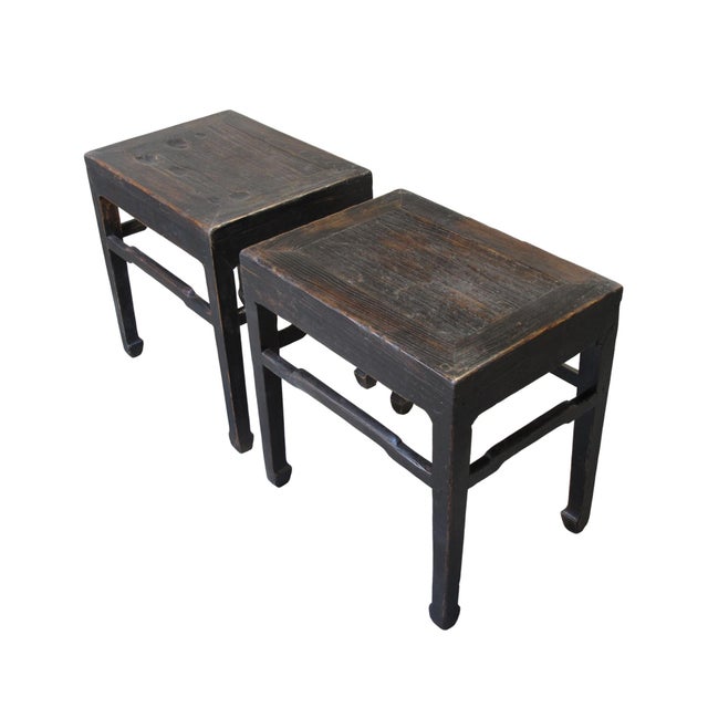 Early 18th Century Pair of 19th Century Black Lacquered Side Tables For Sale - Image 5 of 8