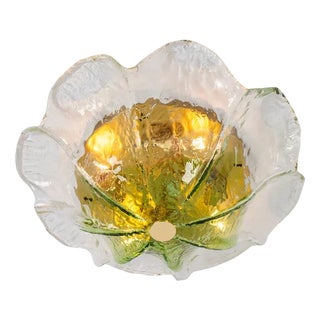 Large Green Toned Murano Glass Ceiling Fixture from Kaiser Idell / Kaiser Leuchten, Germany, 1970s For Sale